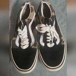 Vans Camo and Black Athletic Shoes